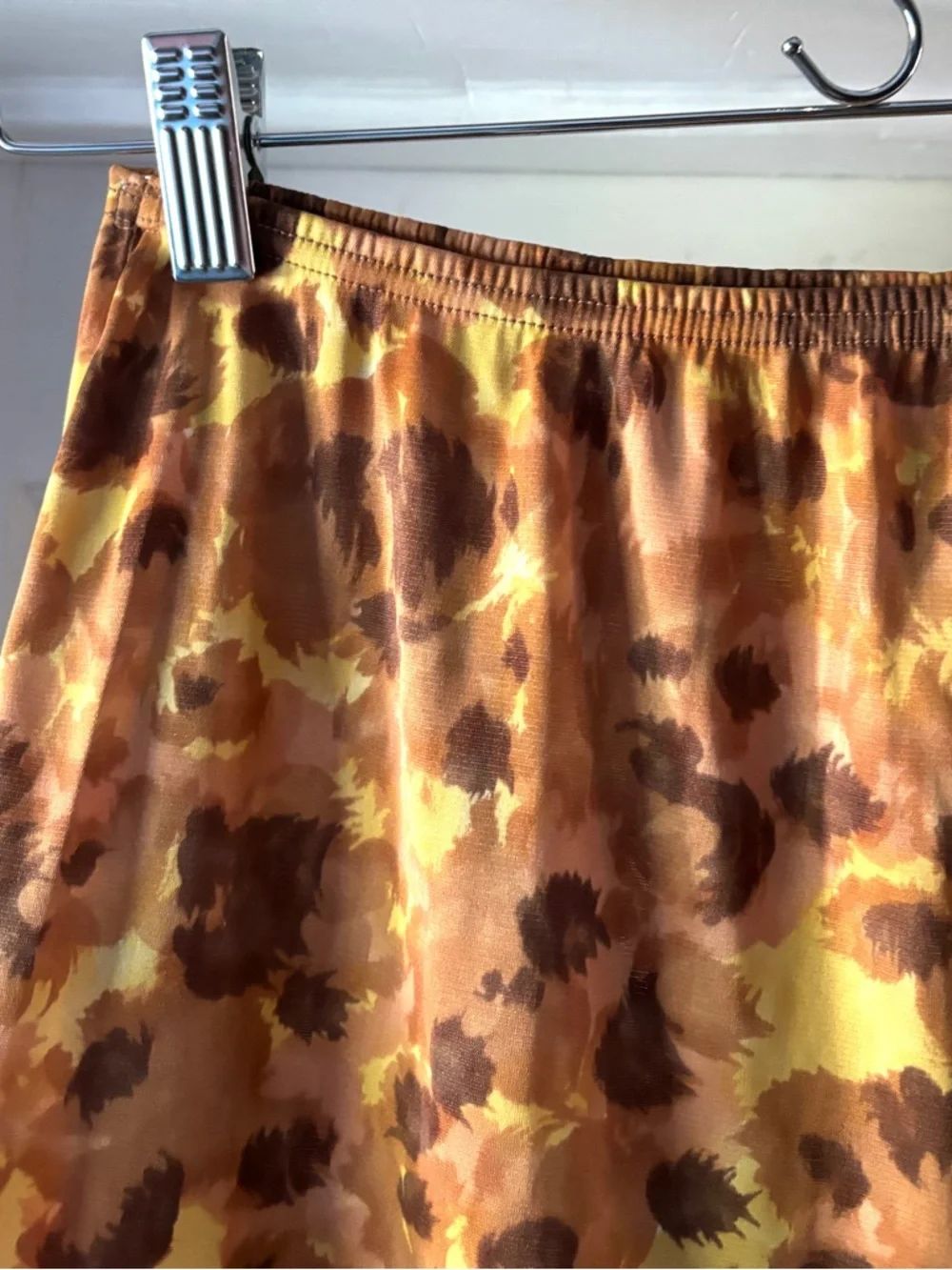 Vintage 70s Jantzen Lace Trim Floral Half Slip Tan Brown Yellow Size M - Picture 8 of 11